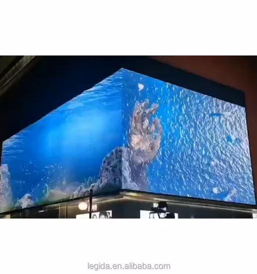 裸眼 3D P6 P8 P10 固定 LED スクリーン 960 × 960 ビデオウォールフロアスタンド DIP LED ディスプレイ屋外広告用