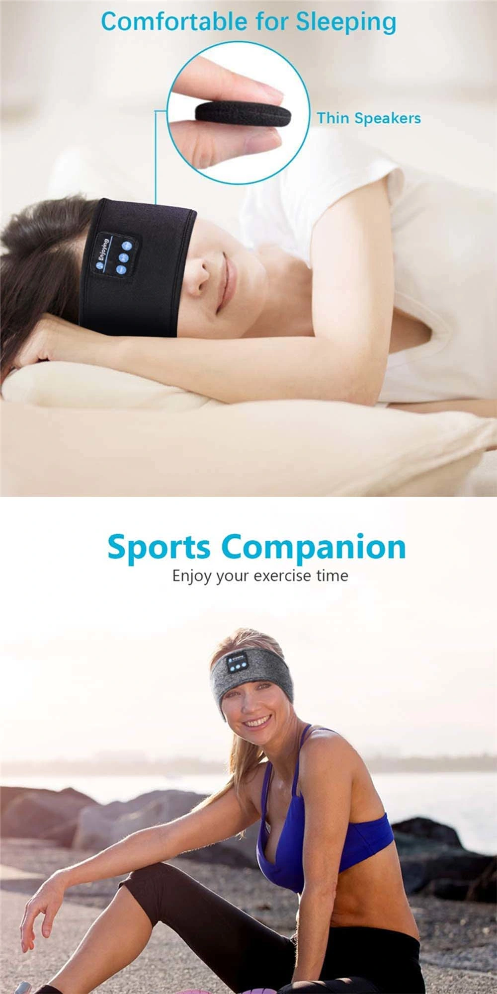 Yn-1 3 in 1 Bluetooth Sports Headband Eye Mask Sleep Headphones