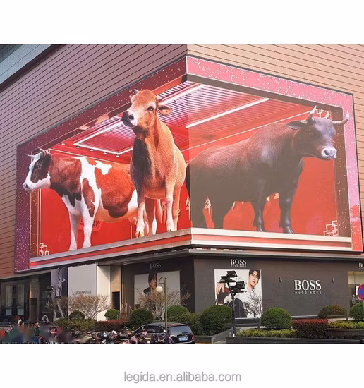 屋外 3D LED 看板メガネなし防水大型壁掛け 960 × 960 キャビネット P3 P4 P5 P6 P8 デジタル広告巨大な LED スクリーン