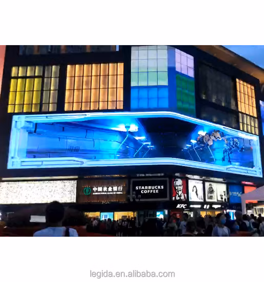 Legida Tech 3D 大型巨大 LED スクリーン高輝度防水省エネ RGB 5 ミリメートル 8 ミリメートル 10 ミリメートル屋外 LED ディスプレイ